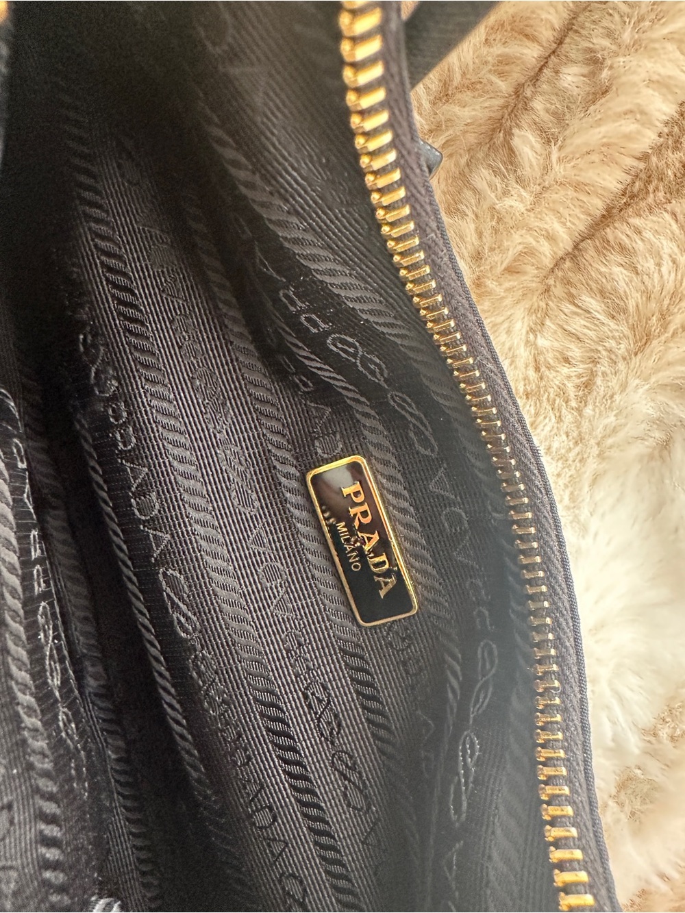 Prada Black Re-Edition Re-Nylon Hobo with Gold Chain - Picture 5 of 7